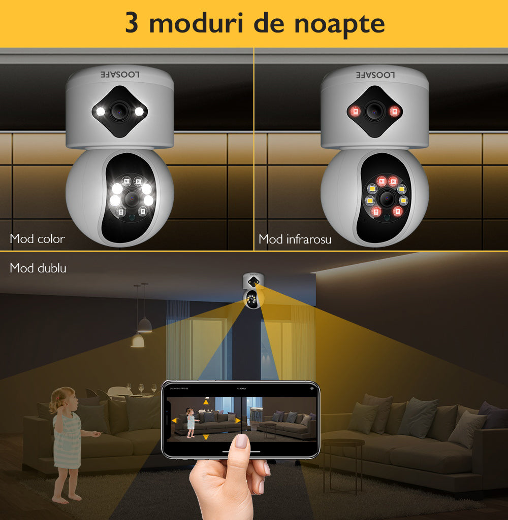 Camera de supraveghere dubla WIFI Loosafe 60DX Pro Camera de supraveghere dubla WIFI Loosafe 60DX Pro